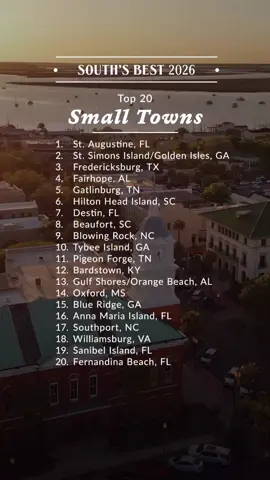 From the mountains to the coast, these idyllic hamlets are begging to be your next weekend escape. ✨ #smalltown #southerntowns #thesouth #movingsouth 