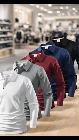 Confeccionados con tejido de poliéster transpirable para una comodidad durante todo el día, estos polos clásicos con botones delanteros ofrecen un estilo atemporal con un toque moderno. #5piece #Set #Men #Long #Sleeve 