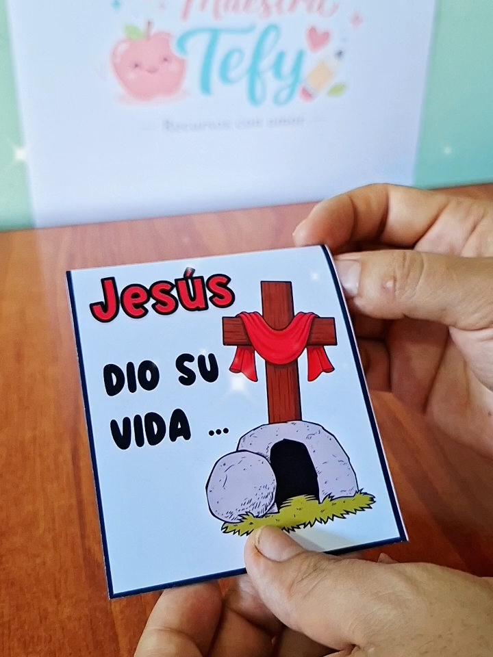 🕊️✨ HERMOSA TARJETITA DE JESÚS ✨🕊️ #SemanaSanta #JesusVive #MaestrasCreativas #ManualidadesEscolares #ActividadesParaNiños