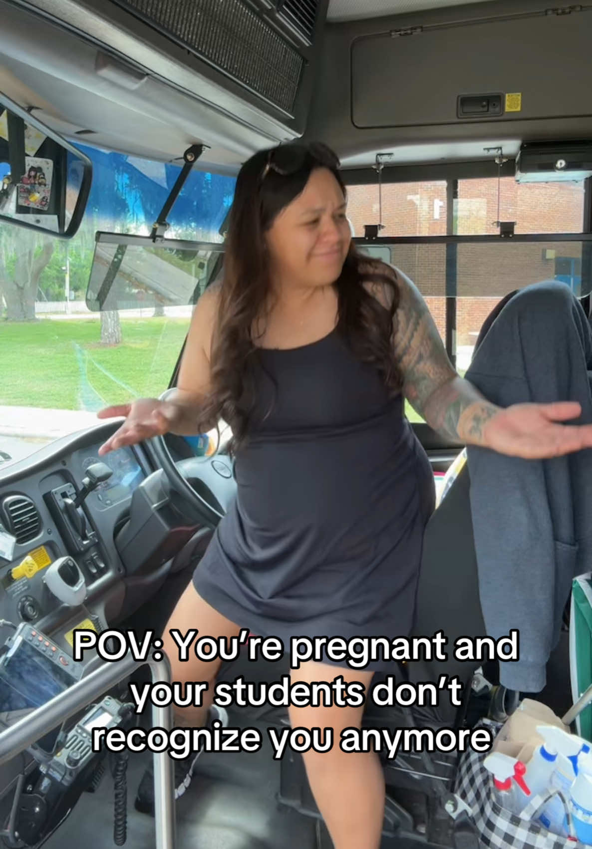 Gained so much weight this pregnancy my students don’t recognize me anymore 😅 #27weekspregnant #schoolbusdriver #busdriver #princessfiona #schoolbusdriversoftiktok 