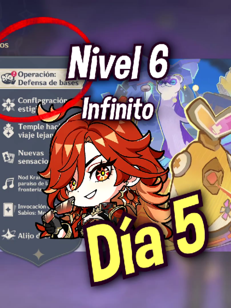 Nivel 6 INFINITO 🔥Operación: Defensa de bases 🎮 Día 5 🏆 Defensa perfecta #genshin #operationstrongholddefense #linnea #genshinimpact33 PERFECT SCORE Operation Stronghold Defense #genshinteleport Luna V Help Npc Blue bolt and Sproutie with their minigame Mavuika's