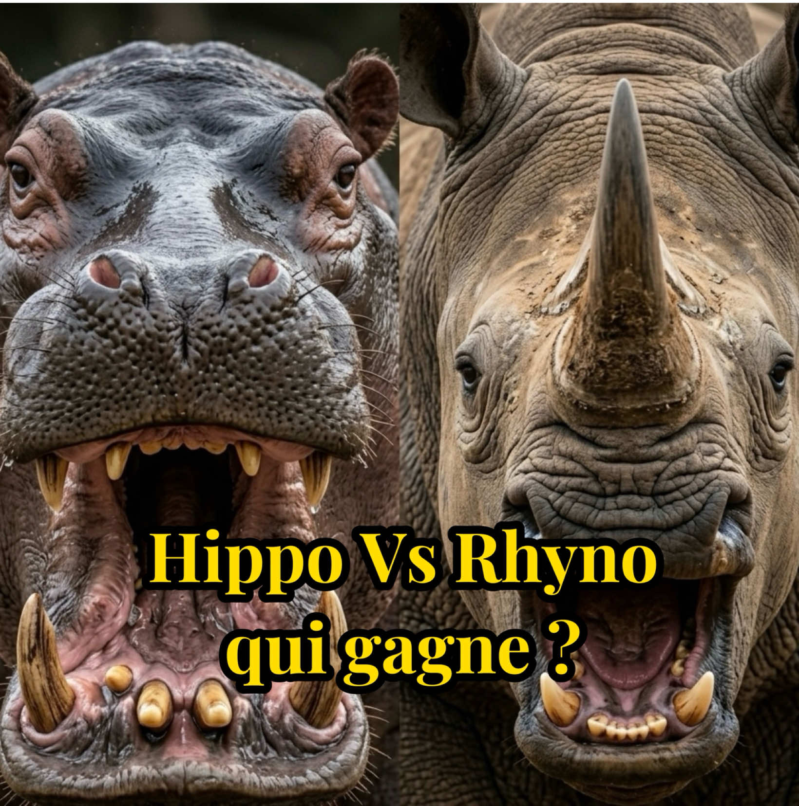 Mskine le rhinocéros ça seule défense c l’attaque #apprendresurtiktok #animaux #hippopotamus #rhinoceros #animal 