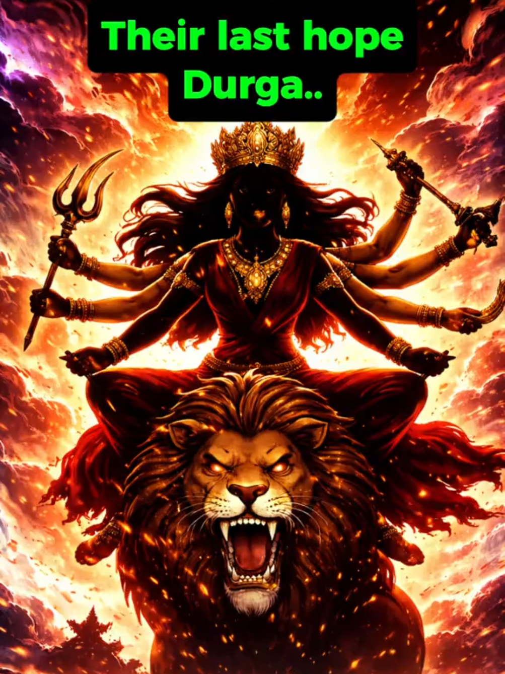 The Birth of Ultimate Power    Durga is created when the combined energies of all Hindu gods unite to defeat Mahishasura. In Sanatan Dharma, this moment represents the awakening of ultimate divine feminine power (Shakti), where all forces combine into one unstoppable energy. This is the origin of Durga as Mahishasura Mardini—the destroyer of evil. #durga #hinduism #womanpower #sanatandharma #navratri