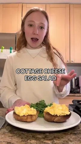 My go-to breakfast or lunch recently thanks to @Carli for the inspo @EATROYO challah roll 2 soft boiled eggs 1/4 c @good culture cottage cheese Dijon mustard & sriracha to taste #eggsalad #cottagecheese #healthymeals 