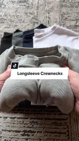 5 pack of longsleeve crewnecks for $36 and free shipping #tiktokshop #tiktokshopcreatorpicks #longsleeve #crewneck #shirt 