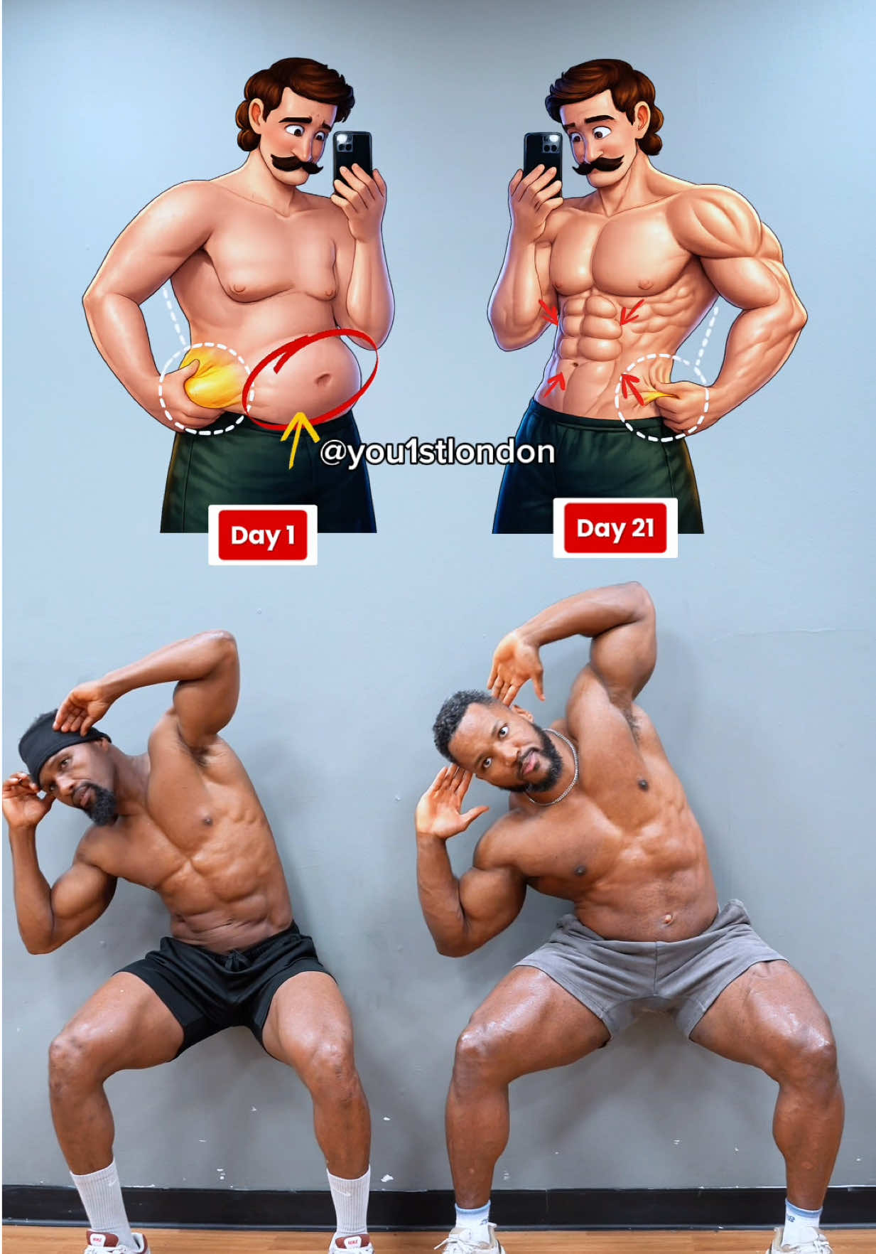 Save this and try for 21 days 🔥🔥 come back and comment on your progress #absworkout #abs #fyp #viral #homeworkout 