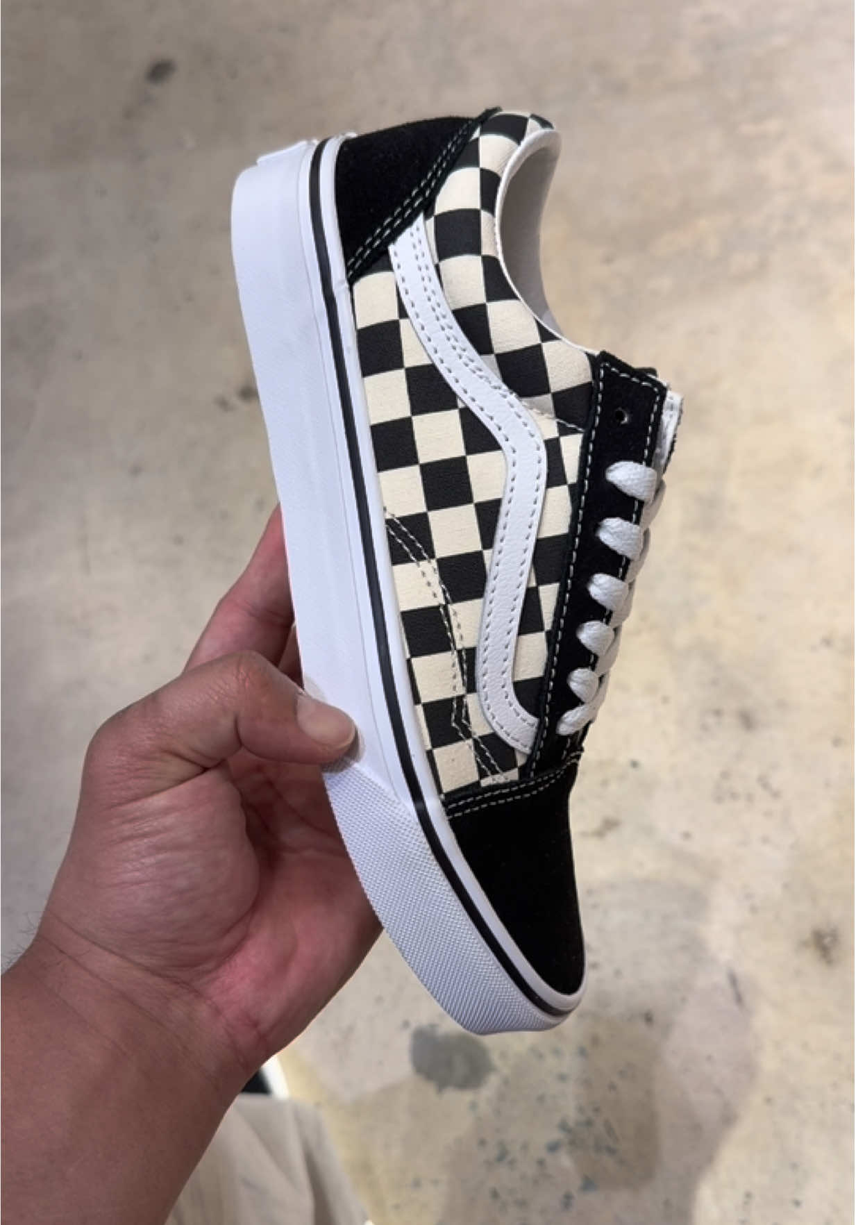 Vans Checkered Old Skool 🏁 Classic Lace-Up Street Style 🔥   #vansoldskool #checkerboardvans #streetwearstyle #sneakerfits #FYP   That classic Vans Old Skool look but with the bold checkerboard twist 🏁🔥 Perfect mix of clean black & white with iconic side stripe 💯 Easy to style with any outfit, from casual to streetwear fits. Comfortable, stylish, and always in rotation 👟