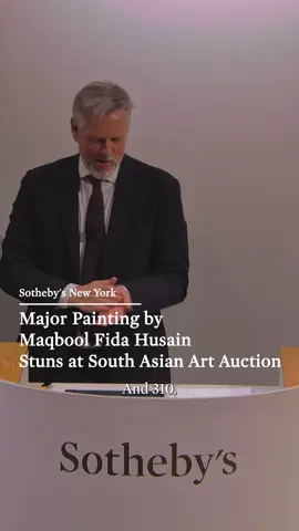 ‘Second Act,’ the monumental painting by Maqbool Fida Husain, was a highlight of today’s white-glove Modern & Contemporary South Asian Art Auction. After six minutes of exciting bidding at #SothebysNewYork, it achieved $5.1 million. The title alludes to the story of Adam and Eve at the moment of their expulsion from the Garden of Eden. It’s a moving, expressionistic illustration of one of humankind’s most enduring stories, and a significant addition to the canon of depictions of Adam and Eve. See more highlights from the sale at the link in bio.