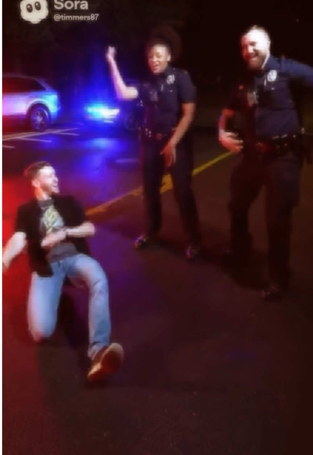 This probly would have got him off the hook. (To be clear this is a joke AI video. The real Justin Timberlake was very nice but didn’t dance.) #sora2 #justintimberlake #satire #arrest #bodycamcops 