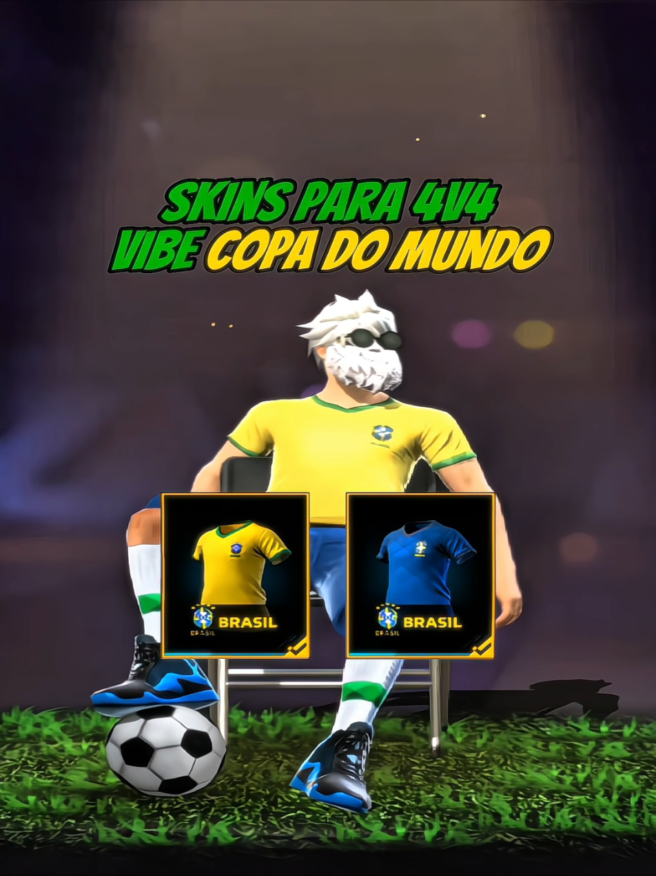 skins para 4v4 vibe: COPA DO MUNDO! 🤠🔥 #skins4v4 #freefire #skinsff 