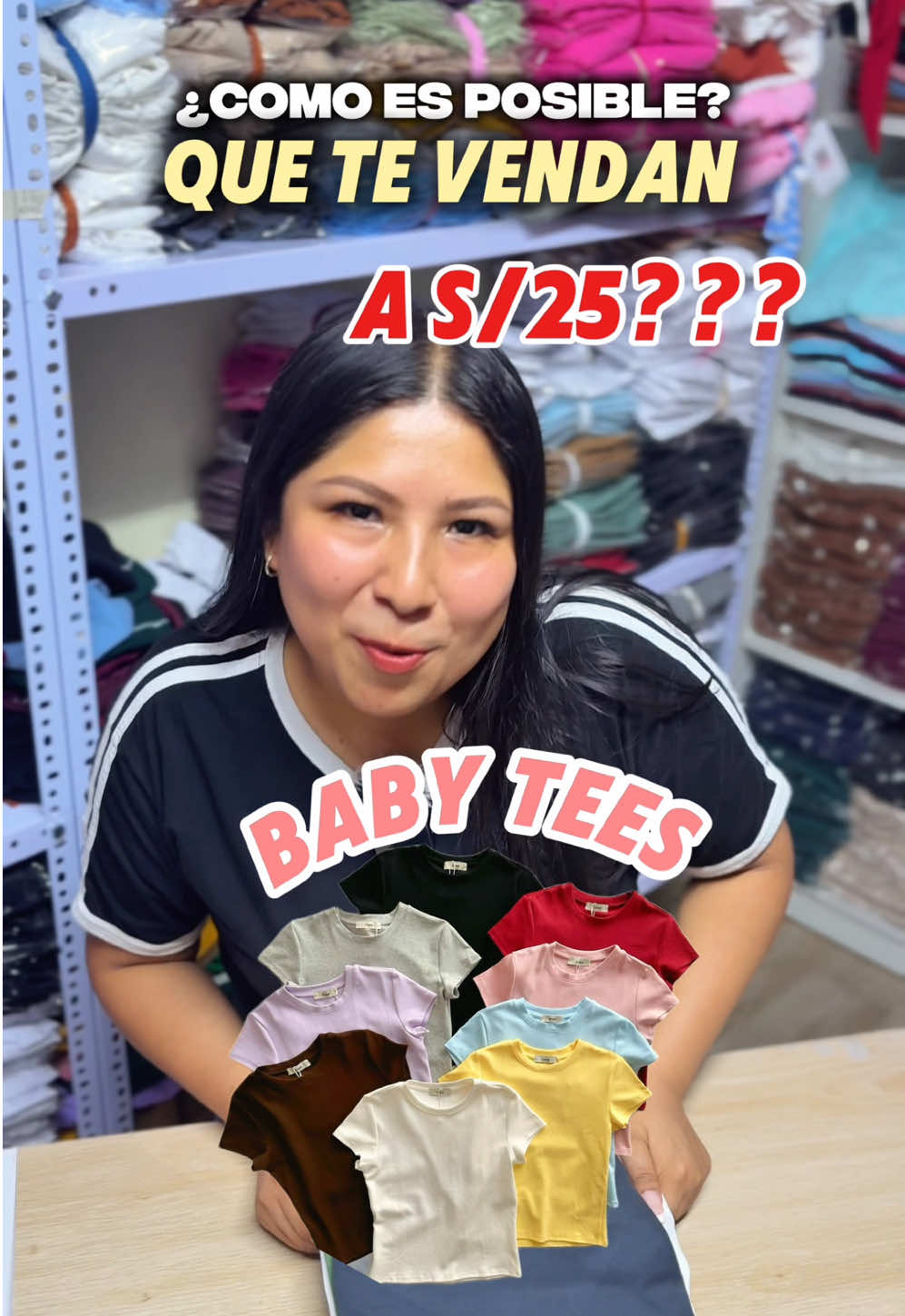 Los Baby tees más solicitados 🔥👚✨Con acabados A1 😍 Solicítalos en Live 🛍️ #babytee #basic #algodon #pima 