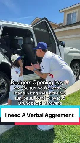 Getting A Verbal Agremment from my 5 year old. #fyp #funny #Dodgers #openingday 