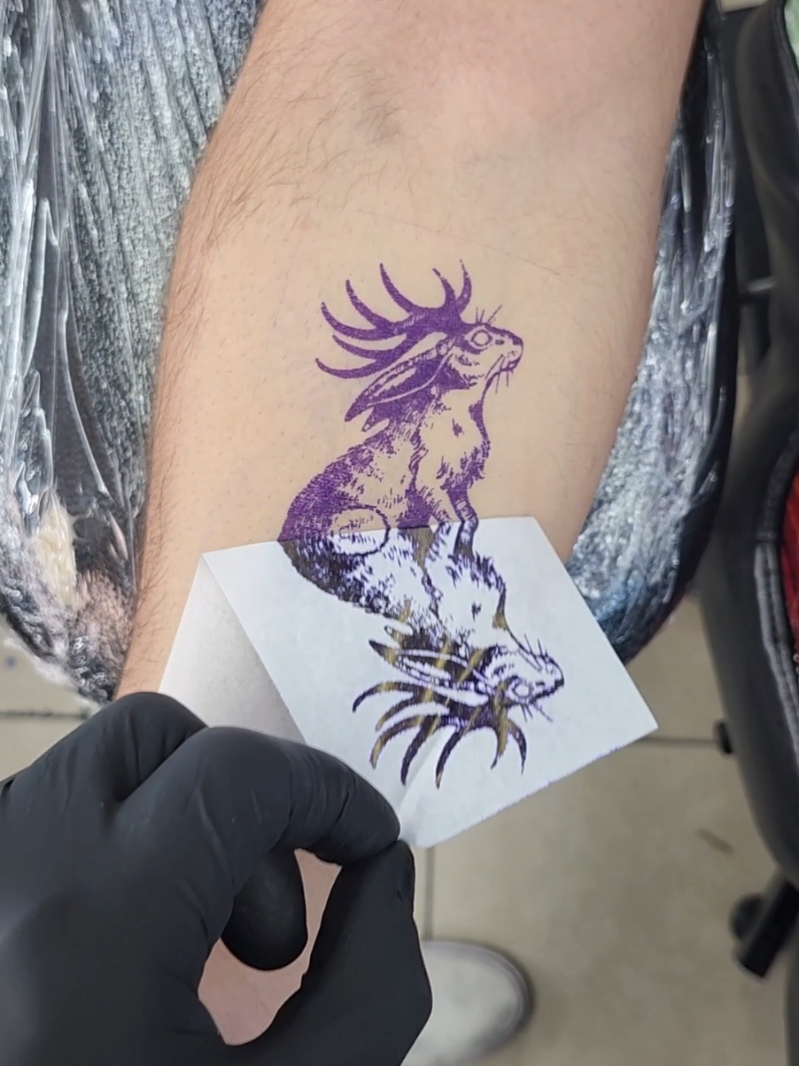 Blackwork / sketchbook style Jackalope with a neo-trad influence. Great tattoo. Message or email trentmoatstattoos@gmail.com  for availability. @KoolsvilleTattoo  #lasvegastattooartist #trentmoatstattoos #koolsvilletattoo #tattoos #lasvegas 