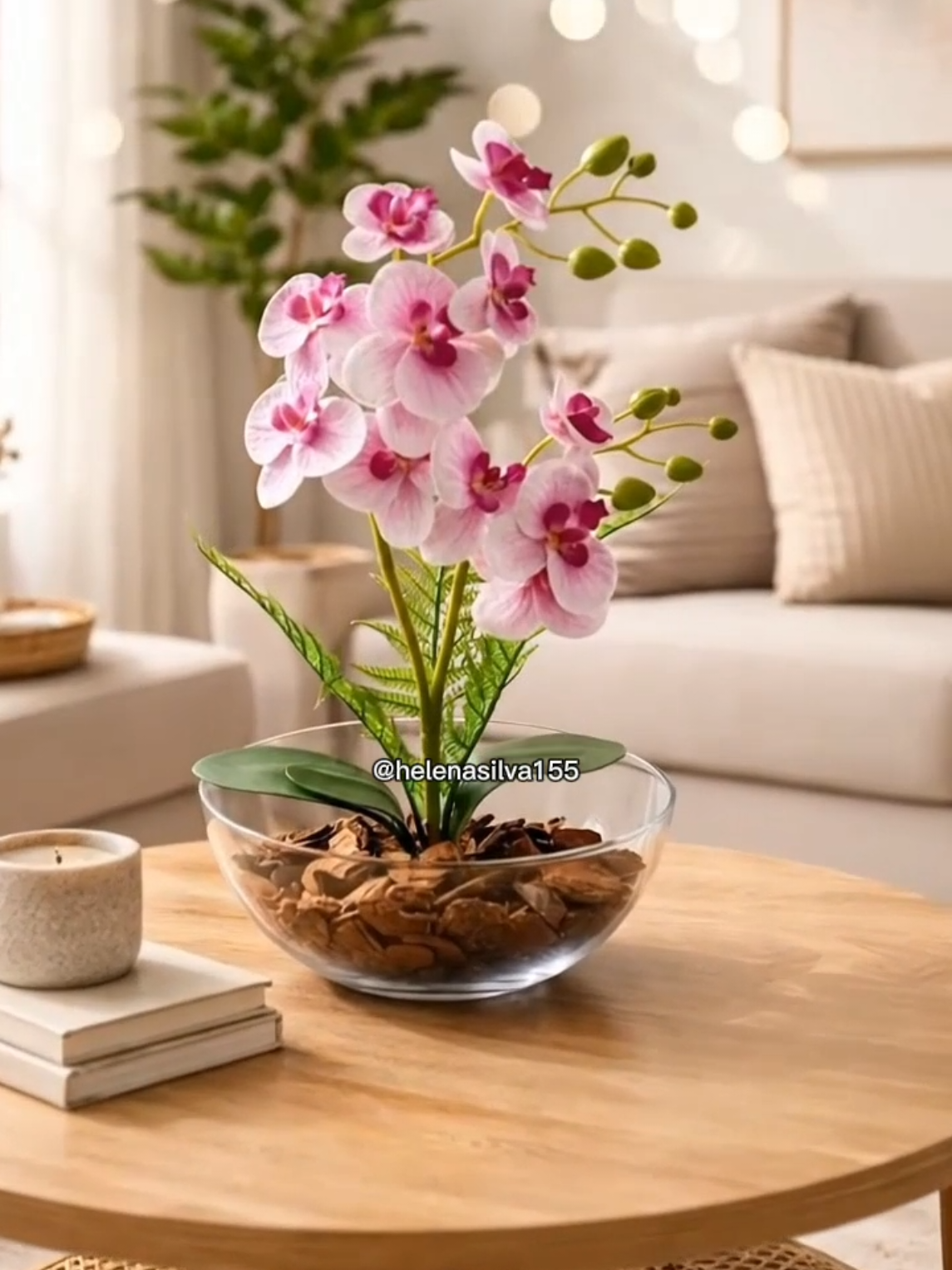 🌹 Planta Artificial Arranjo de Orquídeas Vaso Lua Decoração ✨ #decoração #orquidea  #decoracaodelar #casabonita #plantasartificiais   