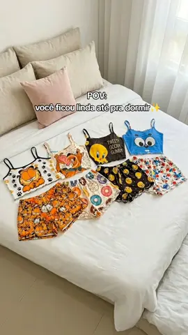 Kit Pijamas Baby Doll Estampados #pijamabebydoll #pijamafeminino #roupadedormir #confortonoturno #lookpijama 