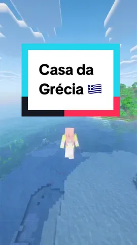 NOVA SÉRIE! Vila dos países 🌎 Construi a casa da grécia no minecraft, o que acharam? Tutorial passo a passo pra você fazer também 🩵 #Minecraft #tutorial #grecia 