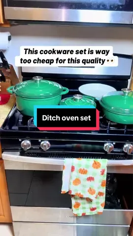A full cast iron set for THIS price?? Yeah… I had to show y’all 👀 #tiktokshopfinds #kitchenessentials #cookwareset #dutchoven #kitchenfinds 