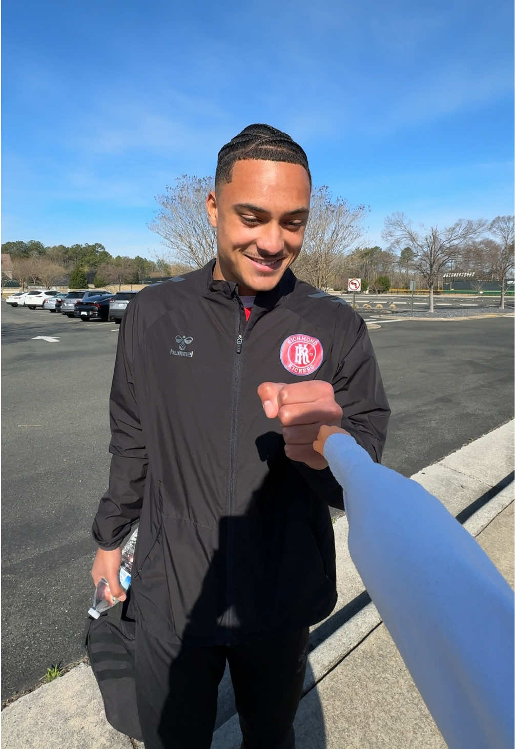 Pre-training routine but make it 𝓶𝓲𝓷𝓲 👊  #fistbump #tinyhands #rvasoccer #foryoupage #richmondkickers 