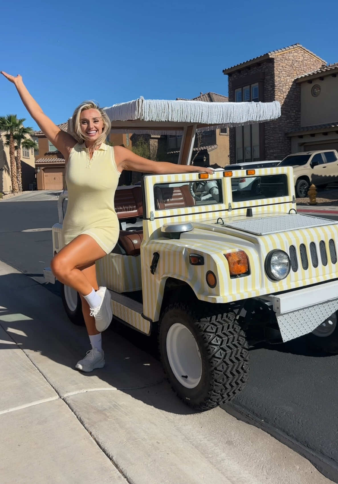 I can’t get enough of how fun this cart is!💛🌼🍋🧈🌴 ##golfcart##cartgirl##golf