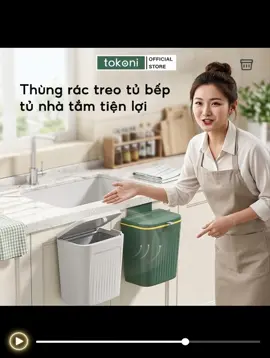 Thùng Rác Treo Tường Có Nắp Đậy Thông Minh JYoohome Thùng Rác Treo Tủ Bếp Phòng Vệ Sinh Dán Tường#thungractreotuong 