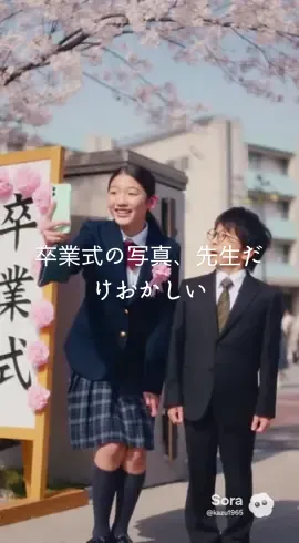 卒業式の写真、先生だけおかしい😂 #身長差 #コメディ #あるある #卒業式 #先生