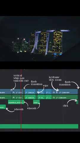 singapore travel vlog timeline. i feel like i used quite a lot of whooshes in this 🫠 any transition breakdowns you want let me know in the comments!  #cinematic #filmmaking #cinematography #edit #tutorials 