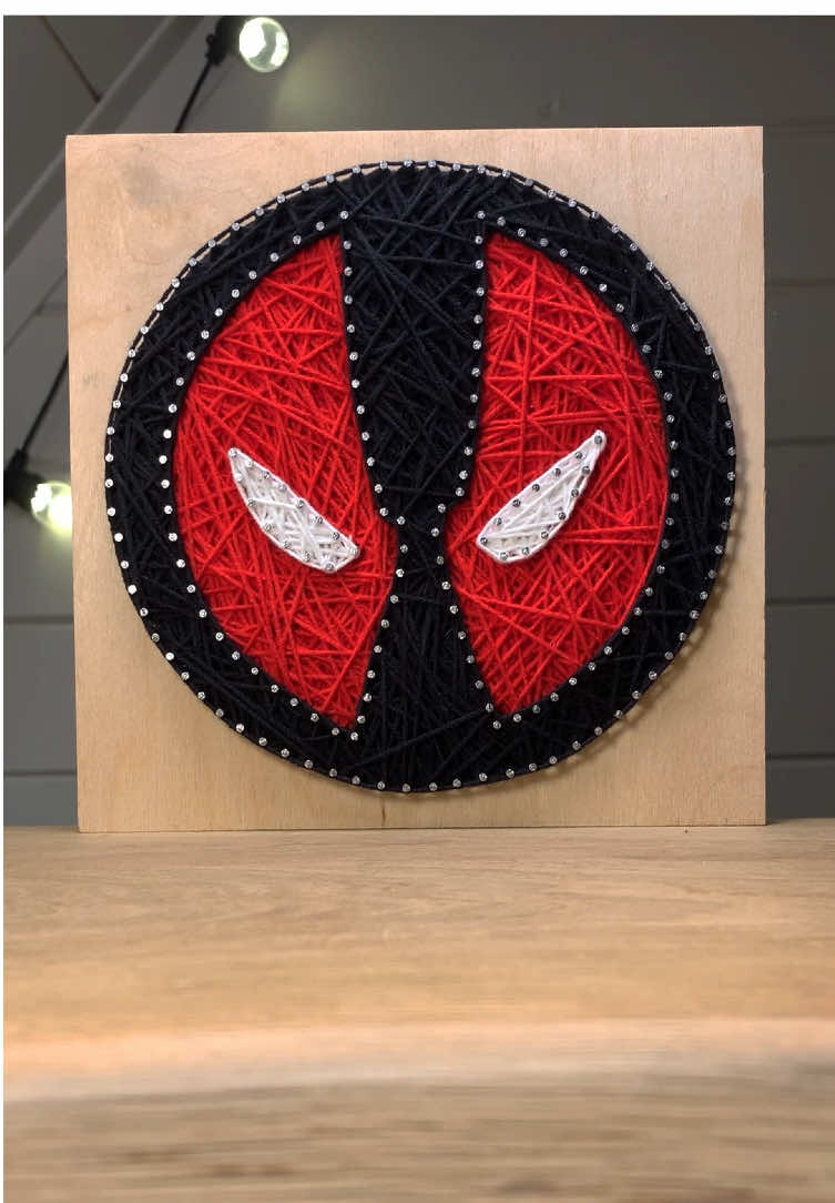 Deadpool 💕🎨 @Ryan Reynolds  A tutorial on how to create a string art painting 💕. In the comments, send photos and write the names of cartoon characters you want to see next. #us #asmr #stringart #marvelstudios #relaxing 