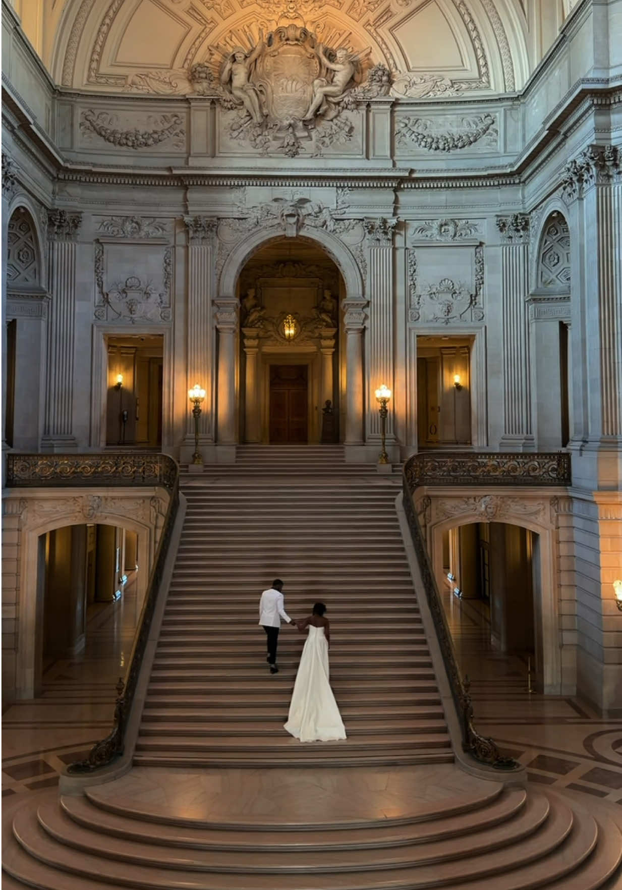 Couples travel across the world for this moment right here…. San Francisco City Hall Grand staircase.  If you’re looking for a Wedding Content Creator, I would love to join your special day!   #sfcityhall #weddingcontentcreator #2026bride 