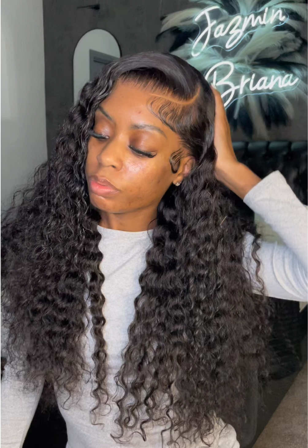 10/10  quality deep wave Pre Plucked & Bleached HD Lace wig from  @Pizazzhumanhairwig @pizazzhair.amazon link in bio 