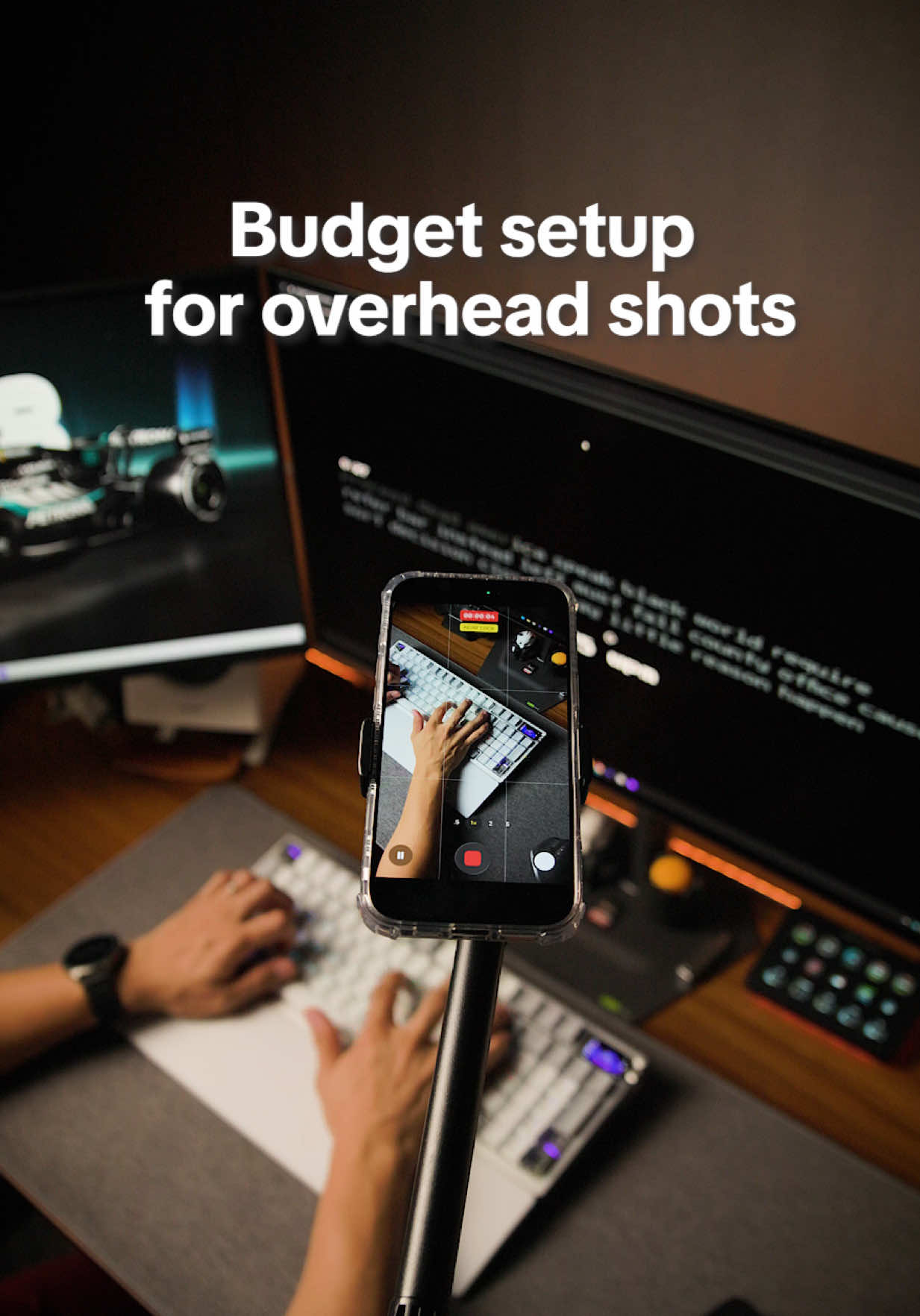 Affordable way to get overhead and top-down shots. This floor stand has a heavy base for stability, adjustable height, and flexible arm so you can position your phone or tablet at any angle. Great for content creators and desk setup shots. #OverheadSetup #ContentCreatorPH #PhoneStand #DeskSetup #Totokwa