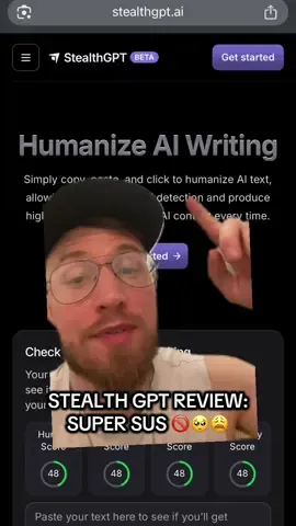 stealth GPT review: insanely sus website, flags as 85% AI on turn it in AI detection. DO NOT USE 🚫🤦‍♀️ grubby ai is the better alternative. #greenscreen #stealthgpt #aihumanizer #grubbyai #aidetection 