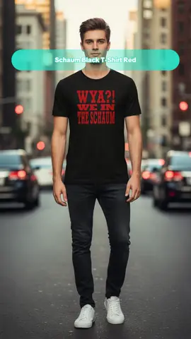CADILLACJERRY The Schaum Black T-Shirts - Red Lettering, Short Sleeve, Classic Fit #sweatshirts #womenshirt #bikershirts #womenshirts #graphicsweatshirts #shoptheshirt #weddingshirt #basicshirts #streetweartshirt #shortsleeveshirts