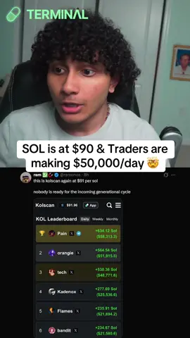 SOL is at $90 & Traders are making $50,000/day 🤯#memecoins #fyp #foryoupage #twitch #crypto 