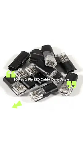 50 Pcs Locking Dual-Wire Plug Connectors, Push-Type 2-Pin 2-Way LED Cable Connectors, Quick Pluggable Wire Connectors for Electronics 