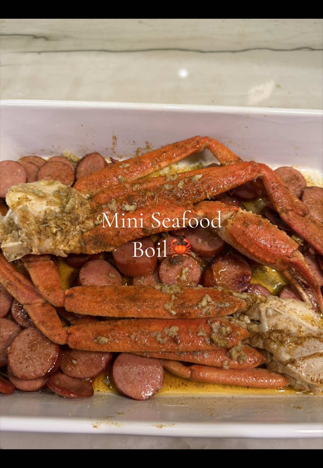 Mini Seafood Boil with Snow Crab Legs & Andouille Sausage✨ For amazing, fresh seafood delivered to your door check out @Chesapeake Crab Connection find the link in my bio! #seafoodboil #crablegs #DinnerIdeas #foodcontent #cooking 