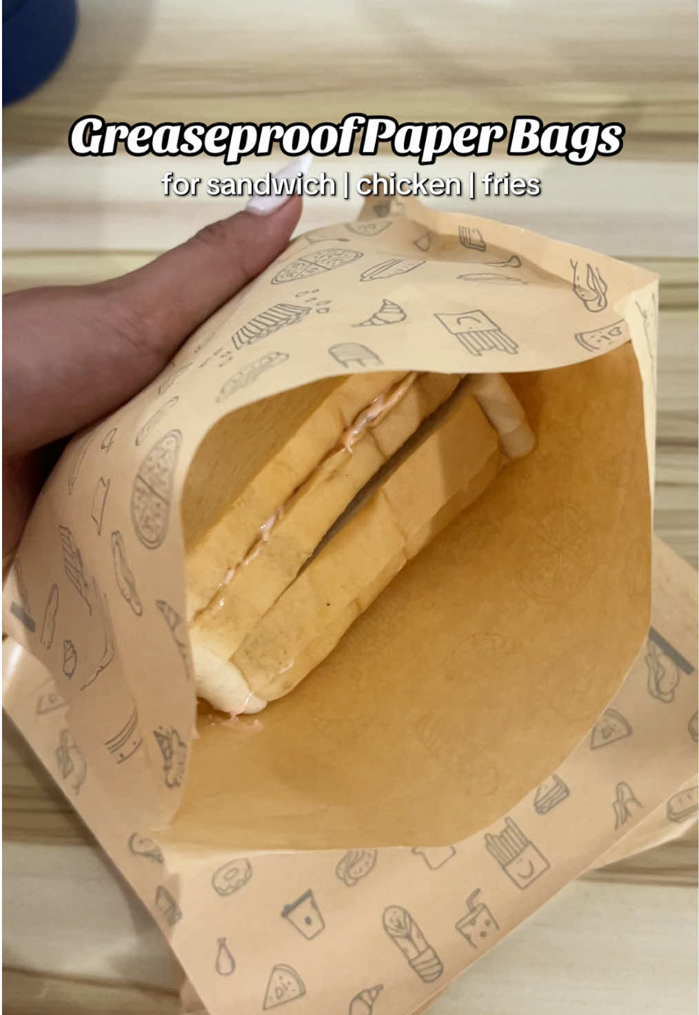 50 Greaseproof Paper Bags for sandwiches, fries, burger :> #sanwichpaper #sandwichwrapper #wrapper #sandwich 