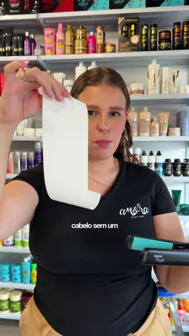 Você não usa protetor térmico? 😱 Fizemos o teste do papel com a chapinha e o resultado vai te surpreender! #cabelos #protetortermico #chapinha 