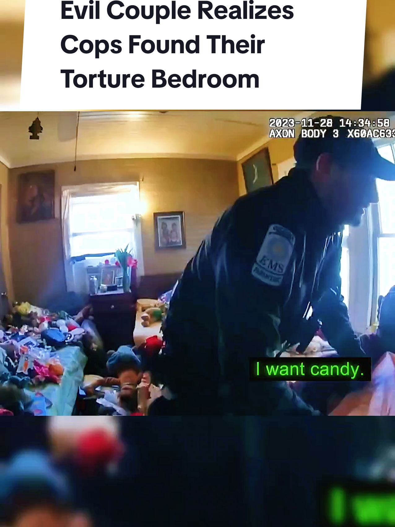 #creatorsearchinsights Evil Couple Realizes Cops Found Their Torture Bedroom #cops #karma 