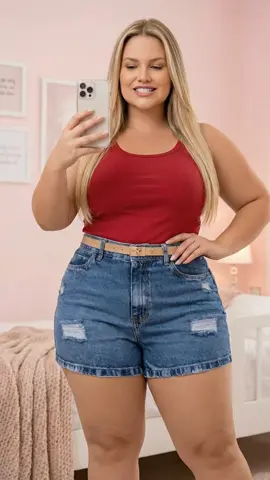 Short jeans plus size feminino cintura alta.
