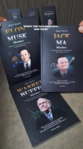 Paket buku mindset sukses Warren Buffett, Jack Ma, Elon Musk 🔥 Belajar investasi, bisnis, dan cara berpikir orang besar dari nol sampai sukses. Kalau mindset kamu nggak berubah… hasil hidup juga nggak bakal berubah 📈 Ini bukan motivasi kosong, ini blueprint cara mereka berpikir. #mindsetsukses #bukubisnis #belajarinvestasi #inspirasisukses #bukurekomendasi 
