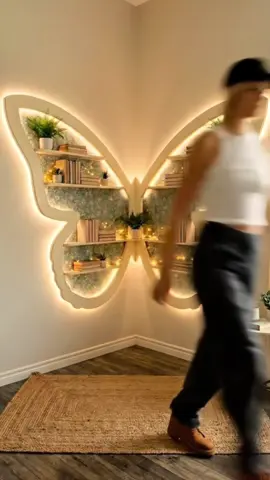 Transforming an ordinary corner into an extraordinary escape. ✨🦋 For weeks, this empty corner in my room felt lifeless. I knew it needed more than just a standard shelf. It needed a soul. So, I brought Inna’s vision to life and built this Corner Butterfly Sanctuary. Reclaimed wood, a touch of patterned wallpaper, and soft, glowing lights now frame my favorite books and plants. This project was a reminder that growth—whether in our homes or our hearts—takes patience. It’s not just a shelf; it’s a daily invitation to stop, look up, and remember that we are always evolving. Save this if you have an empty corner that needs a little magic! ✨ #homedecor #booklover #cozycorner #DIY