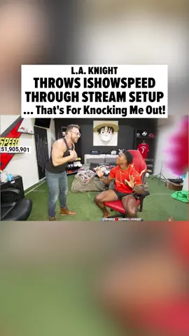 💥🤕 IShowSpeed is going to need to find himself a new streaming arrangement ... 'cause the social media sensation just got thrown through his setup by WWE Superstar L.A. Knight -- all while he was live!!