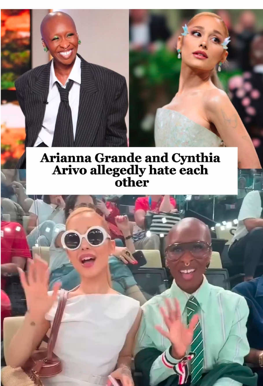 Arianna Grande and Cynthia Arivo allegedly hate each other#arianagrande #cynthiaerivo #celebrity #foryou #popculture