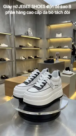 Giày nữ JEBEE SHOES độn để cao 8 phân hàng cao cấp da bò tách đôi-