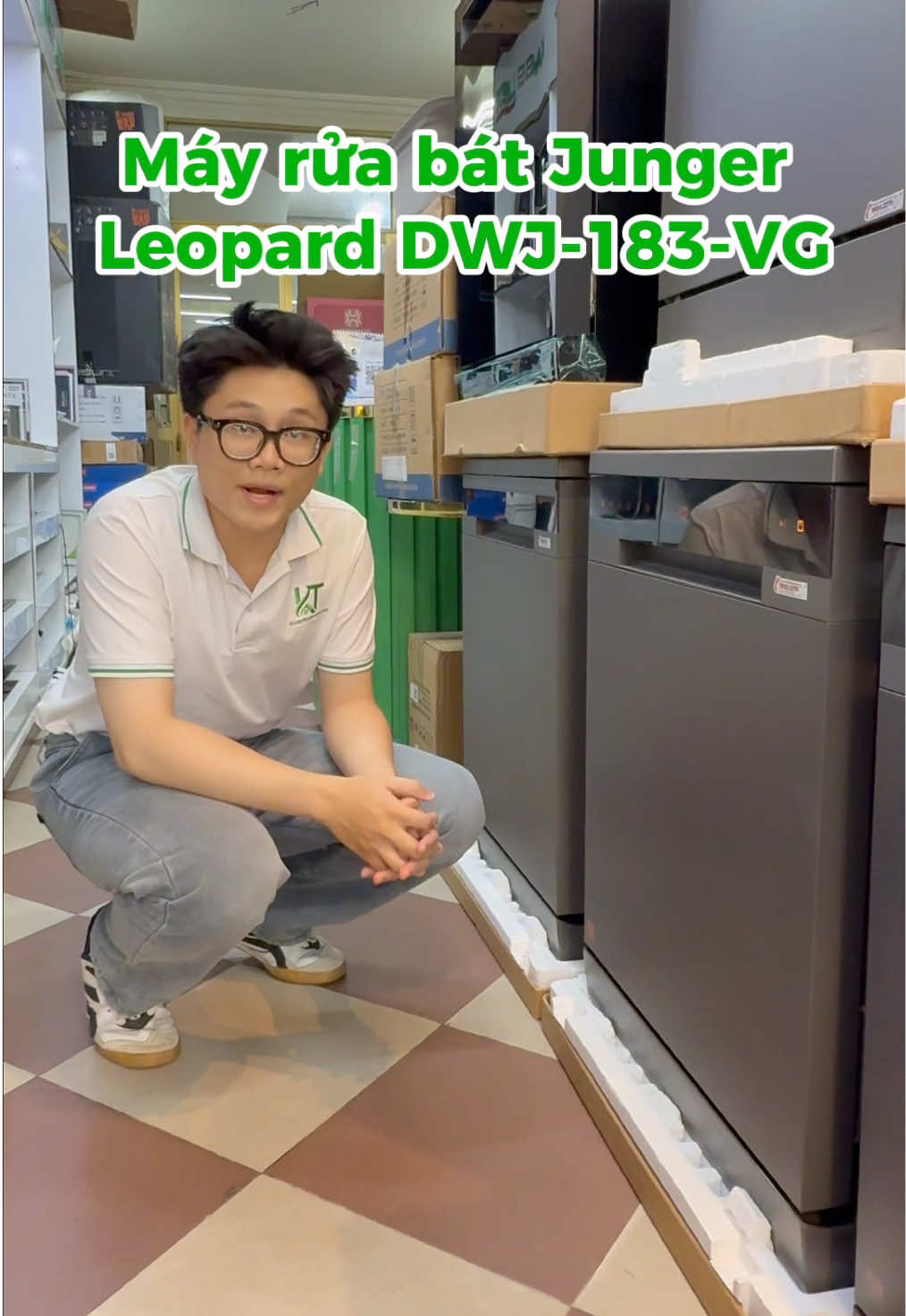Trải nghiệm tiện nghi đỉnh cao với Máy rửa bát JUNGER Leopard DWJ-183-VG #Junger #MayRuaBat #DWJ183VG #ThietBiBep #KhanhTrangHome