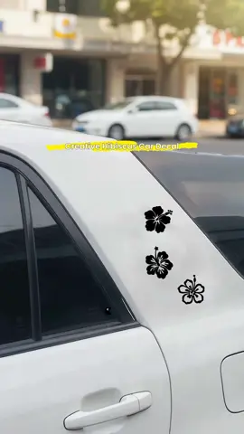 Creative Hibiscus Flower Car Decorative Stickers, Universal Car Decals for Bodies and Windows, Windshield Sticker for Literary Atmosphere 