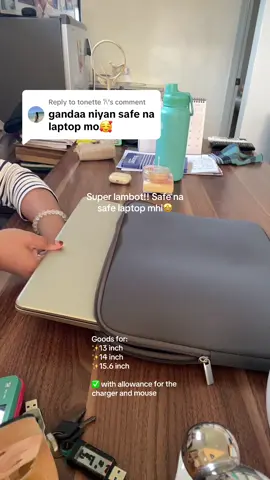 Replying to @tonette 𐙚 yes mare!! Dahil sa lambot niya, super safe laptop natin!! With allowance pa for the charger and mouse🤩 #laptophacks #laptopbag #laptopsleeve #work #fyp 