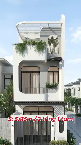 Mẫu nhà phố 2 tầng 1 tum hiện đại. - Diện tích 5x15m, 3 phòng ngủ. #kientructhanhphat #xaydungthanhphat #nhadep #nhapho #xaynhatrongoi