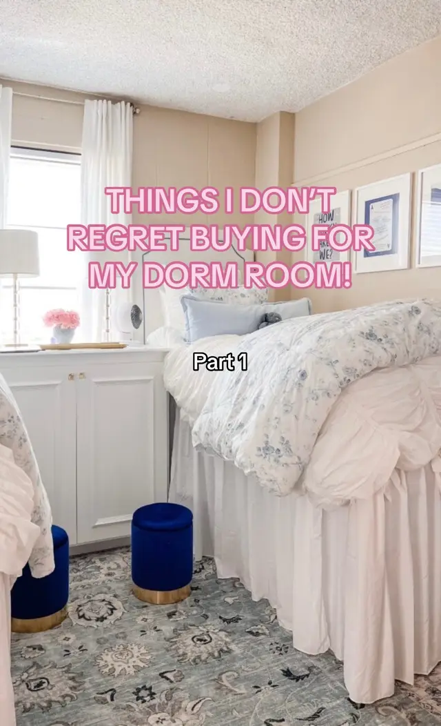 Things I don’t regret buying for my dorm and would 100% buy again: XL Moving Bags Made move-in and move-out so much easier. They hold way more than boxes and are way easier to carry up stairs or elevators. LED Makeup Mirror Dorm lighting is horrible. Having a good mirror with lighting makes getting ready so much easier. Small Dresser for Extra Storage You never realize how little storage dorms actually have until you move in. This helped keep clothes, pajamas, and random items organized. Lamps The overhead dorm lights are so harsh. Lamps make the room feel way cozier and better for studying at night. Desk Hutch Added extra space above my desk for storage and decor without taking up more room on the desk itself. Little things like these make dorm life so much easier. ✨