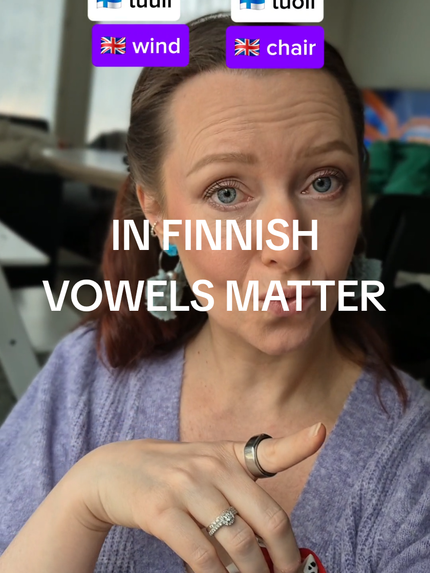 In Finnish language if you blend the vowels together in a wrong place, you change the whole word 🤭  #creatorsearchinsights #learningfinnish #languages #finland #finnish 